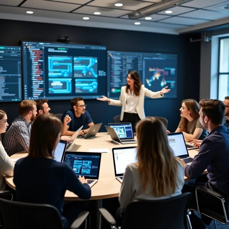 Learners in a modern classroom